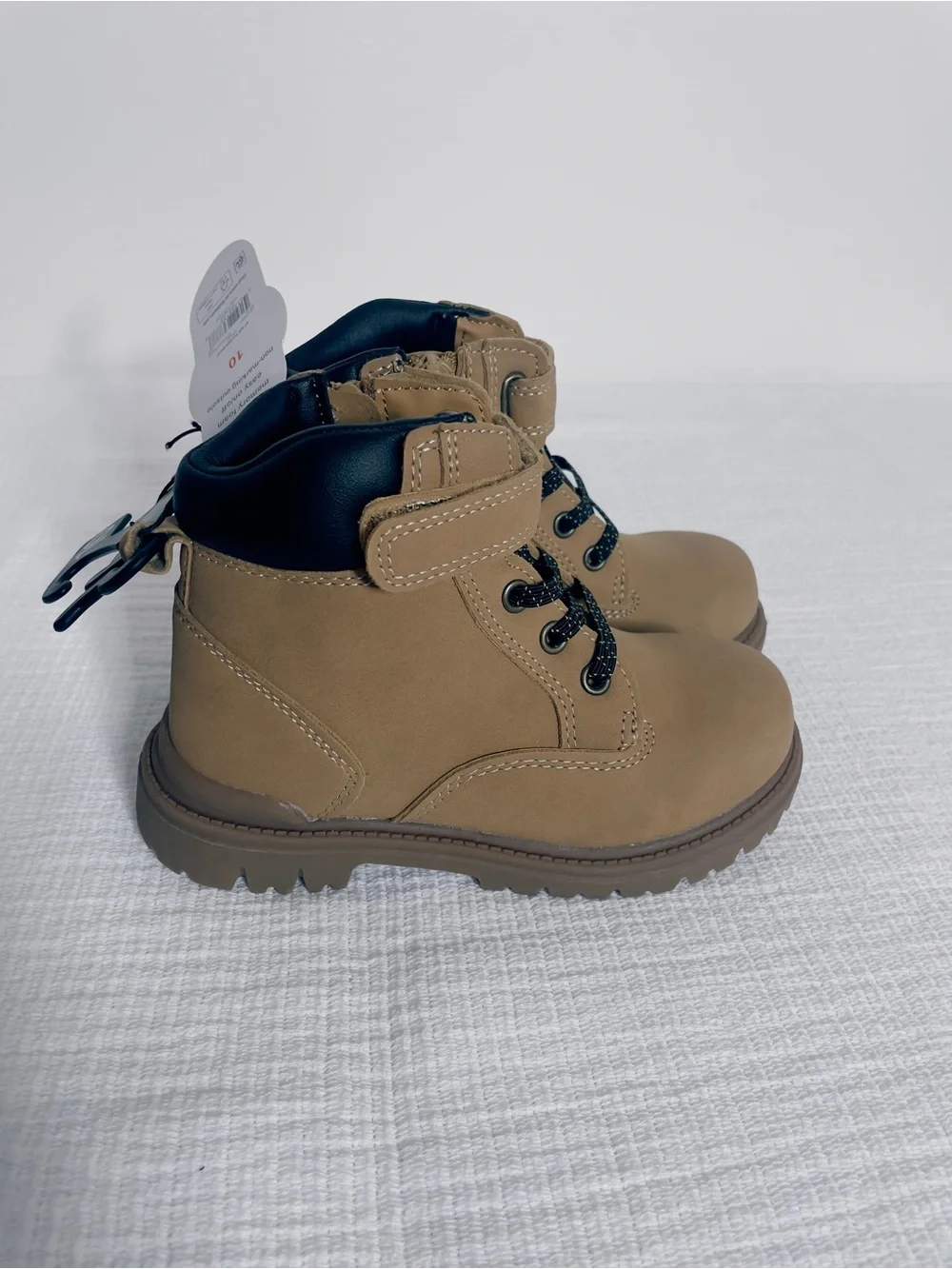 Wonder Nation Kids' Tan Lace-Up Ankle Boots -